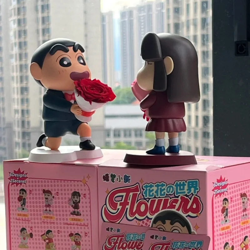 

Genuine Crayon Shin-Chan Blind Box Flower World Preserved Flower Figurine Trendy Toy Ornament Anime Gift Trendy Toys Gift Glue
