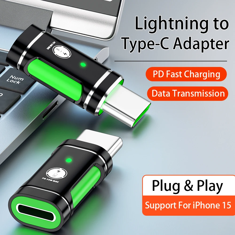 Lightning To USB C Adapter 8 Pin Female To USB C 20W Ios to Type-C Adaptador for IPhone 15 14 13 Pro Max Huawei Xiaomi Samsung
