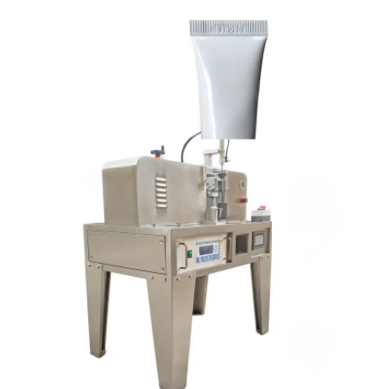 Semi Automatic Pneumatic Heat Sealing Machine Plastic Paper Tube Cans Film Cartons Chemical Cosmetics Industry Easy