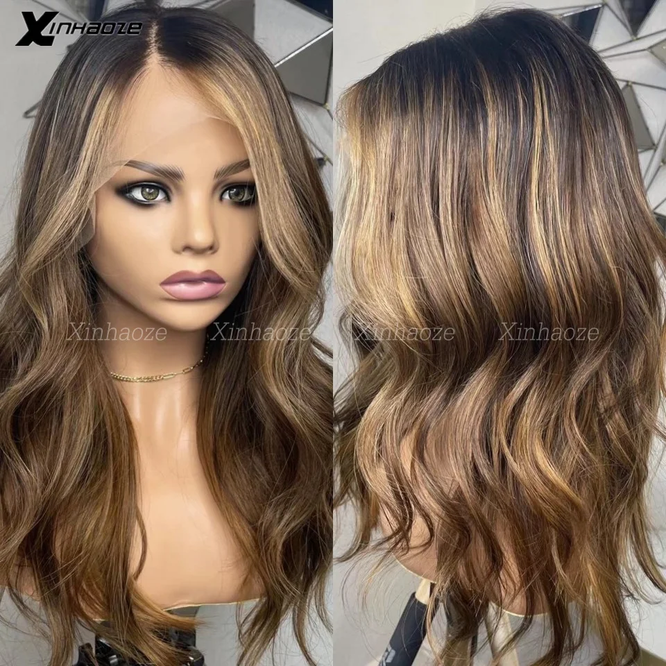 

#4/27 Highlight Wig 13x4/13x6 HD Lace Front Human Hair Wigs For Women Glueless Body Wave Brown Blonde Silk Top Lace Frontal Wig