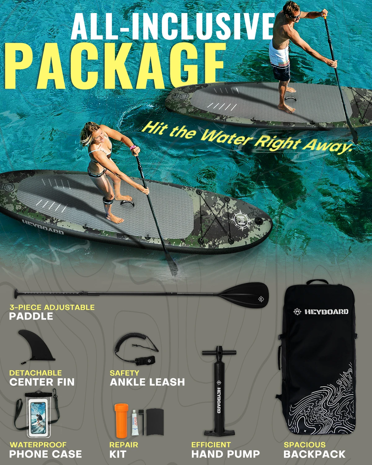 HEYBOARD Inflatable Paddleboards Sup Board Stand Up Paddle Board Inflatable Paddleboard Water Sport dinghy raft