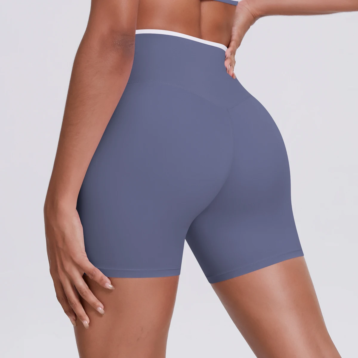 Yoga-Shorts, Damen-Fitness-Shorts, Shorts mit V-förmiger Taille, Lauf- und Fahrradshorts, atmungsaktive Sportleggings, Shorts mit hoher Taille für das Training und das Fitnessstudio. – Detail 28
