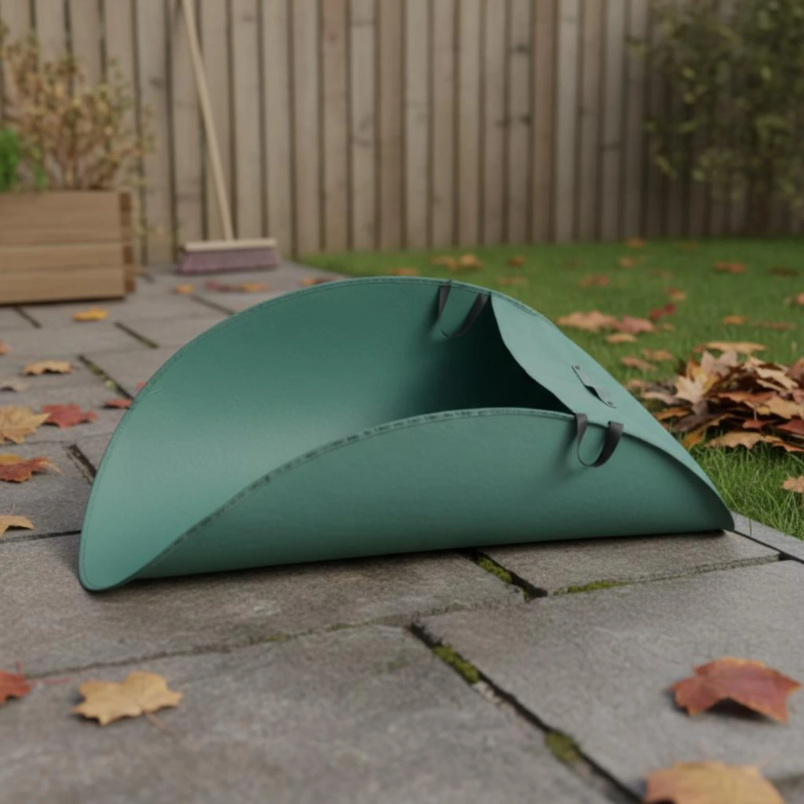 Garden Foliage Collection Bag Semicircular Foldable Foliage Bag Outdoor Storage Loop Handles