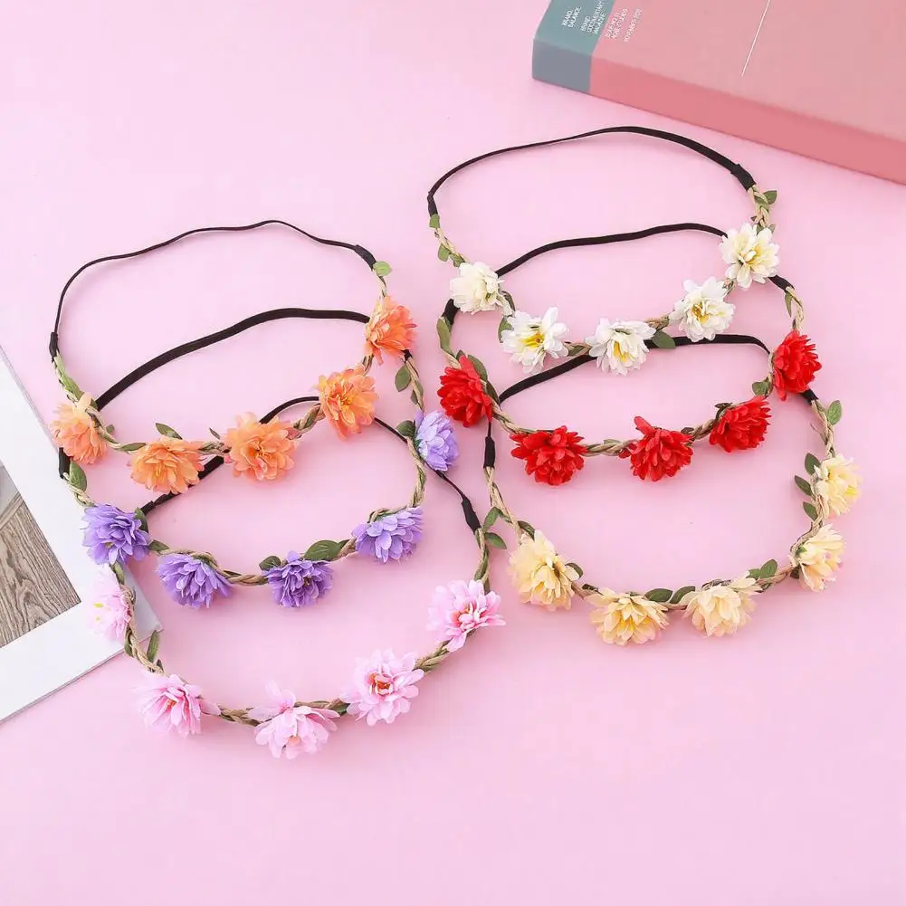 Flower Crown Headband, Boho Floral Wreath, Wedding Headpiece For Birthday Festival Party Photography And Daily Wear