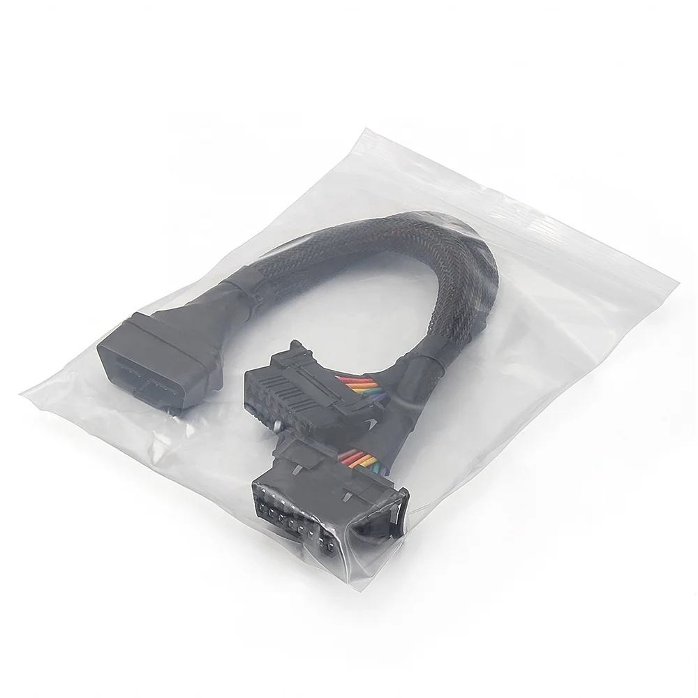 30cm Length One Male to Two Female 1IN2 Converted Cable OBD2 Elbow Extension Cable With 16Pin Connected