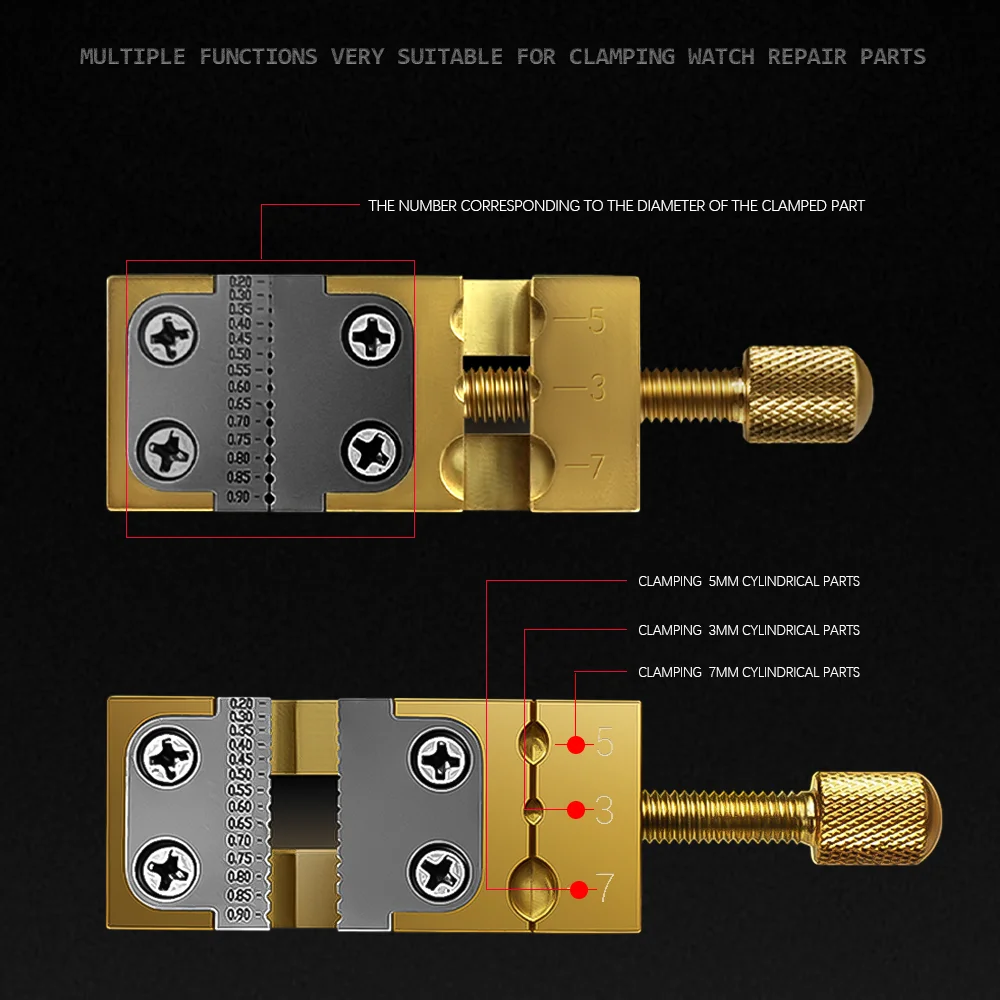 Hand tool Mini vise, Micro Clamping vise, Brass Material, Can Be Used for Watch Micro and Micro Parts Clamping, Mechanical Model