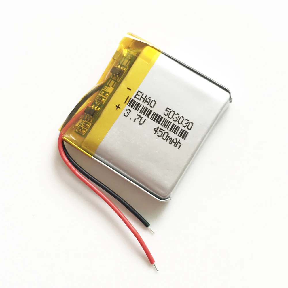 EHAO 503030 3.7V 450mAh Lithium Polymer LiPo Rechargeable Battery For Mp3 PAD DVD E-book bluetooth smart watch headset 5*30*30mm