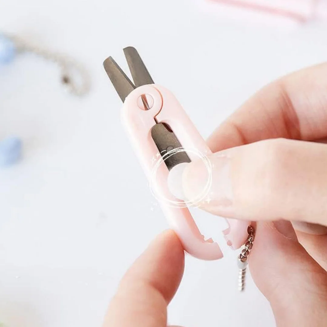 1 قطعة مقص صغير محمول قابل للطي قابل للتطوير ألوان معكرون إبداعية من الفولاذ المقاوم للصدأ قطع الورق مشاريع فنية مكتب مدرسة سوب #5