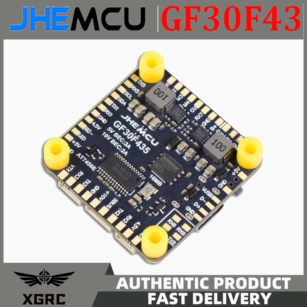 

JHEMCU GF30F43 Контроллер полета ICM42688P Поддержка OSD GPS с черной коробкой 16 МБ Барометр BEC 3-6S для RC FPV Дрон для фристайла