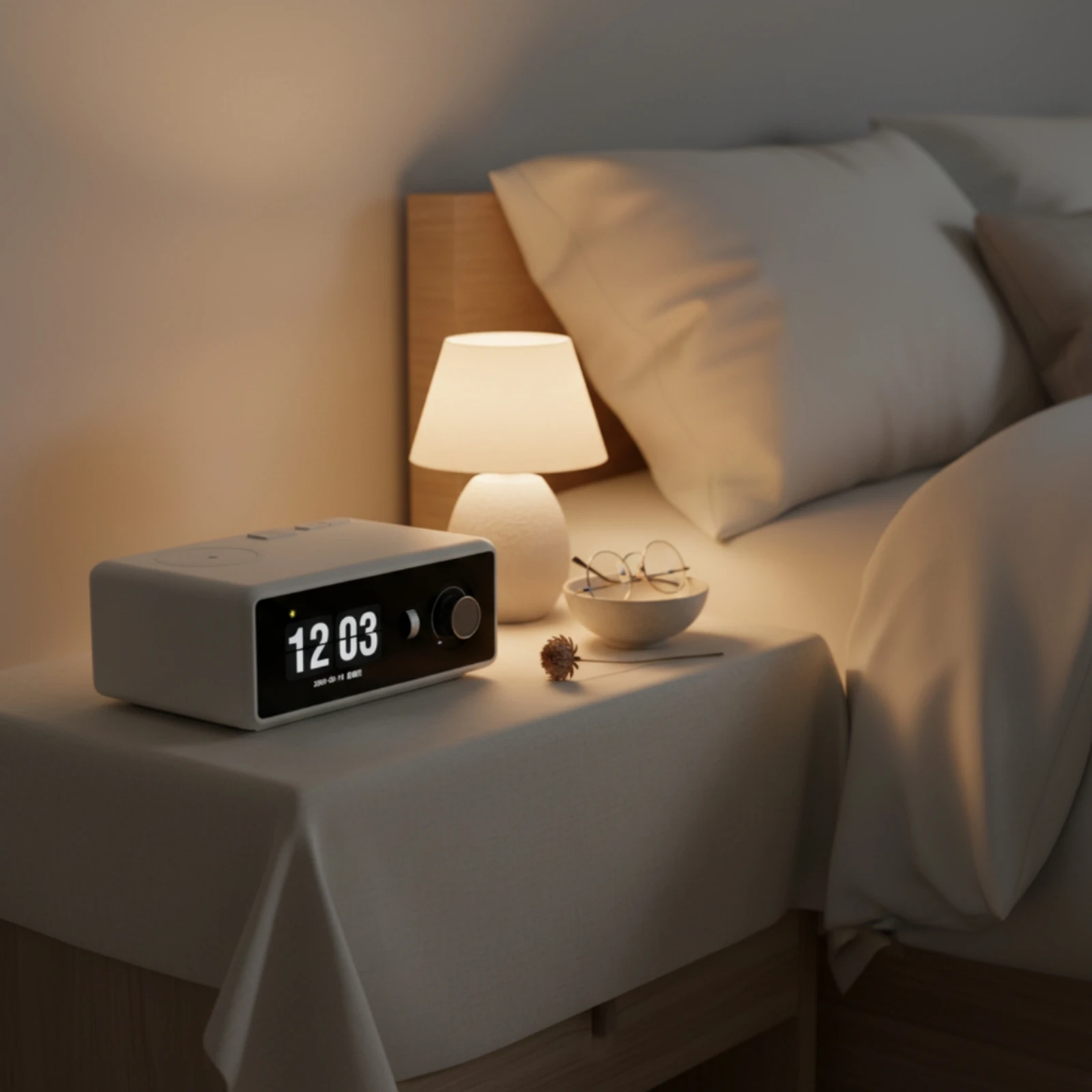Wireless Charging Speaker Desktop Clock Speaker Compact Bluetooth Speaker Alarm Desktop Clock Speaker Home Electronics Snooze