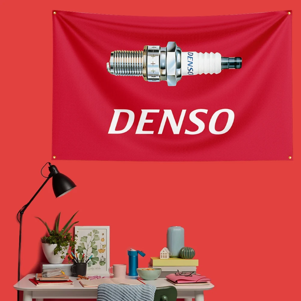 Denso Auto Parts Flag 3x5 FT 90x150cm Polyester Garage Wall Decor Banner For Car Tuning