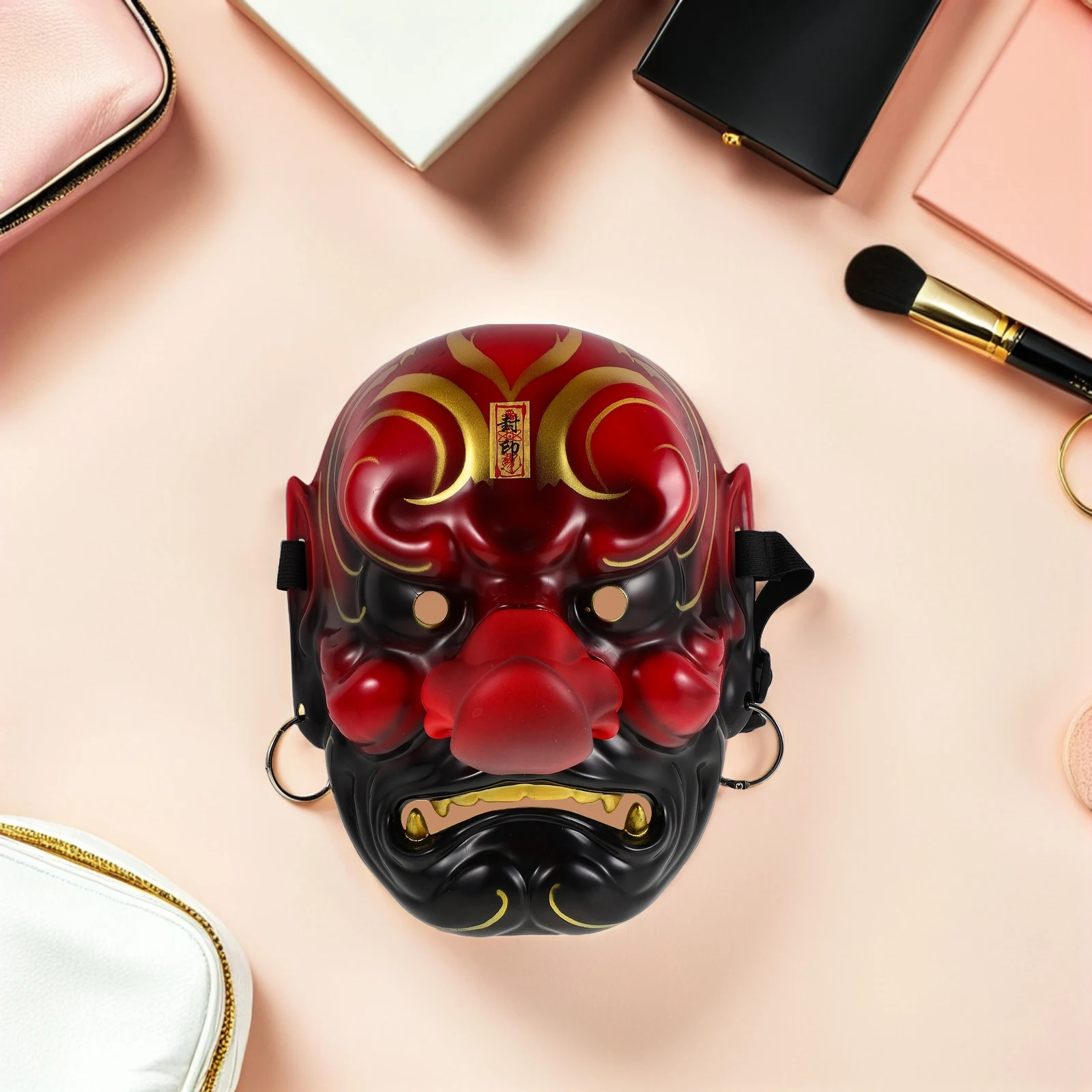 

2026 Japanese Tengu Mask Decorative Japanese Tengu Demon Painted Masks Costume Face Cover For Mardi Gras Ball Prom Party
