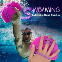 Swimming Hand Paddles Fins Adjustable Adults Swim Pool Sport Professional Training Finger Hand Webbed Gloves Paddles Equipment