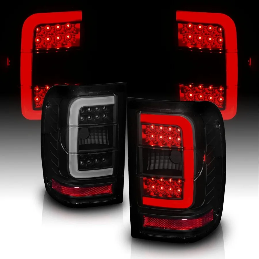 

for 2001-2011 Ford Ranger C-Type LED Tube Dark Black Replacement Brake Tail Lights - Passenger and Driver Side