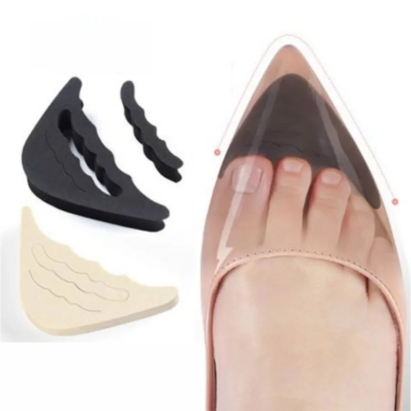 1 Par de Almohadillas Protectoras para Puntera de Zapatos de Tacón Alto para Mujer, Relleno Delantero para Zapatos Grandes, Alivio del Dolor, Ajuste y Reductor de Talla