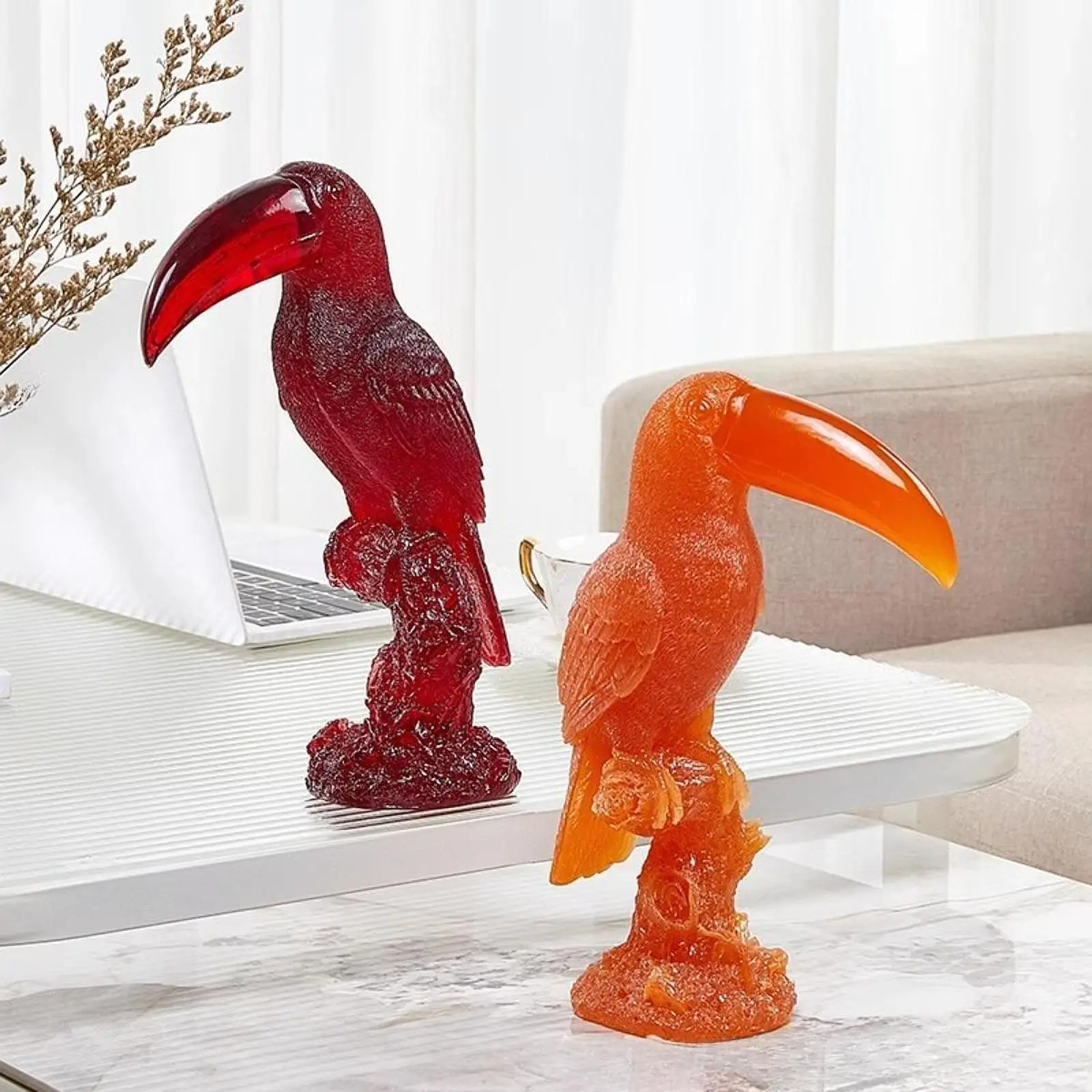 Parrot Statue Decorative Resin Toucan Figurine for Entrance Bedroom Balcony