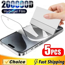 5Pcs Soft Hydrogel Film for IPhone 14 13 12 11 15 Pro Max Mini 7 16 14 15 Plus Screen Protector for IPhone X XR XS MAX Not Glass