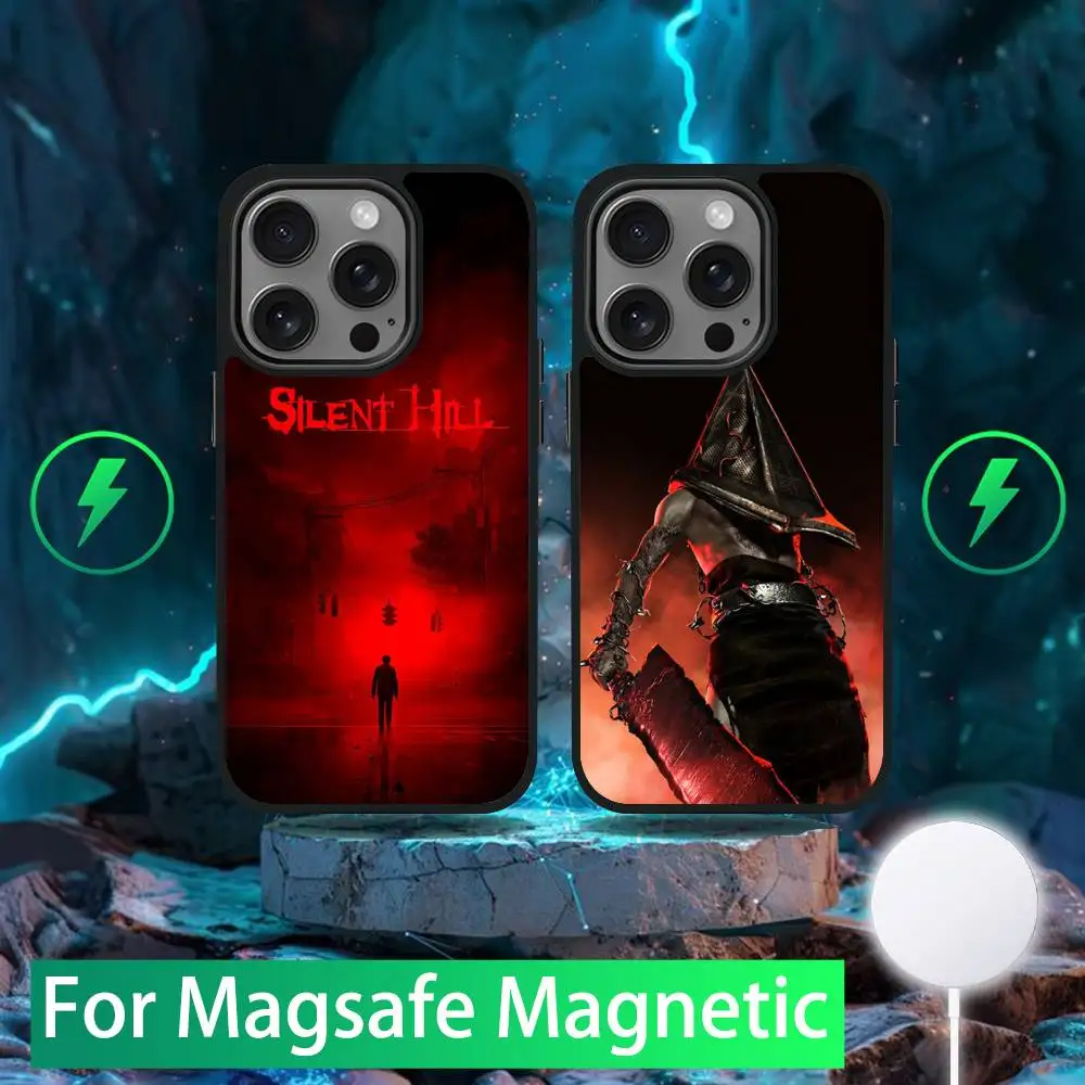 

S-Silent Horror H-Hill Phone Case For iPhone 16,15,14,13,12,11,Pro,Max,Plus,Mini,SE New Magsafe Magnetic Wireless Charging