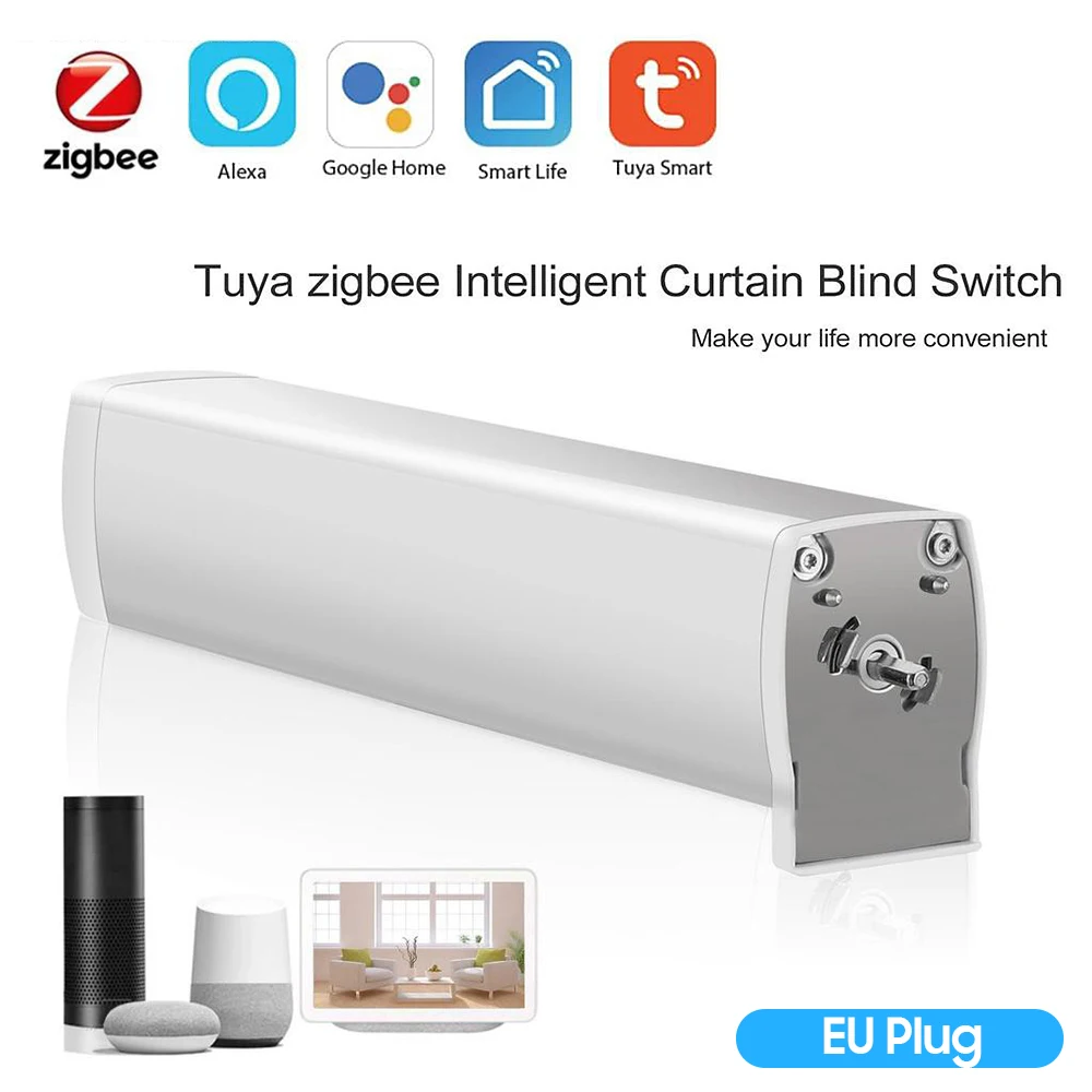 Tuya Smart Zigbee Electric Curtain Motor WiFi App Smart Timing Remote Control Works With Smart Life Tuya Alexa Google Assistant