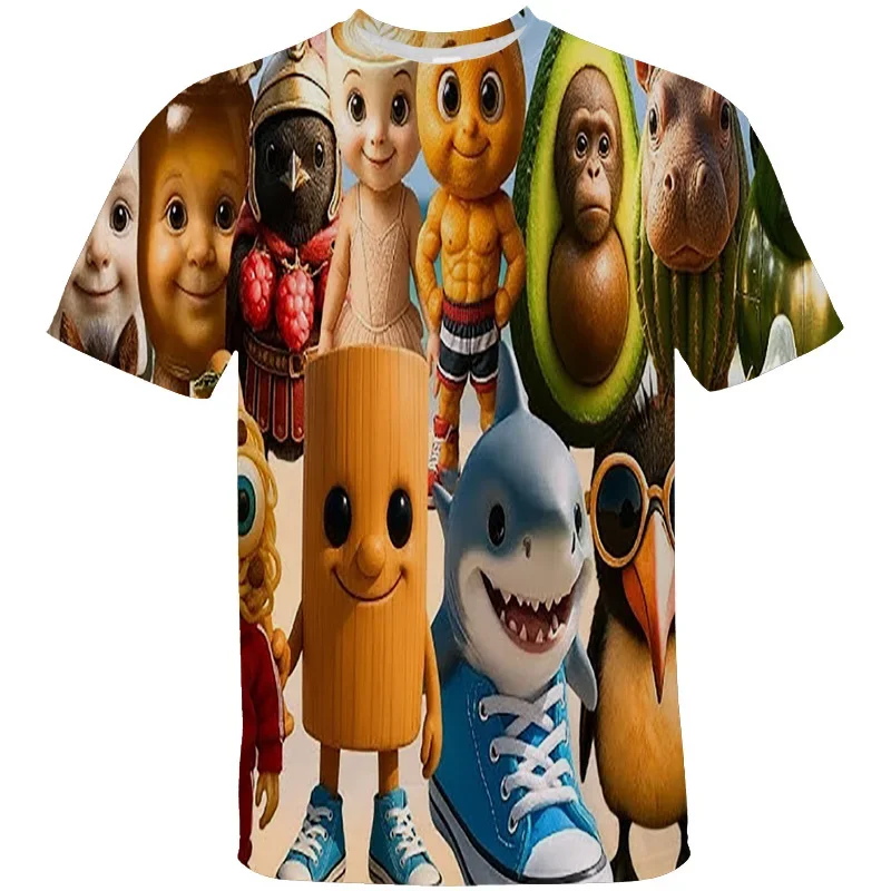 

Новая футболка Brr Brr Patapim, забавная итальянская футболка Brainrot Meme с графическим рисунком, мужские и женские летние футболки, детские топы, уличная мешковатая футболка