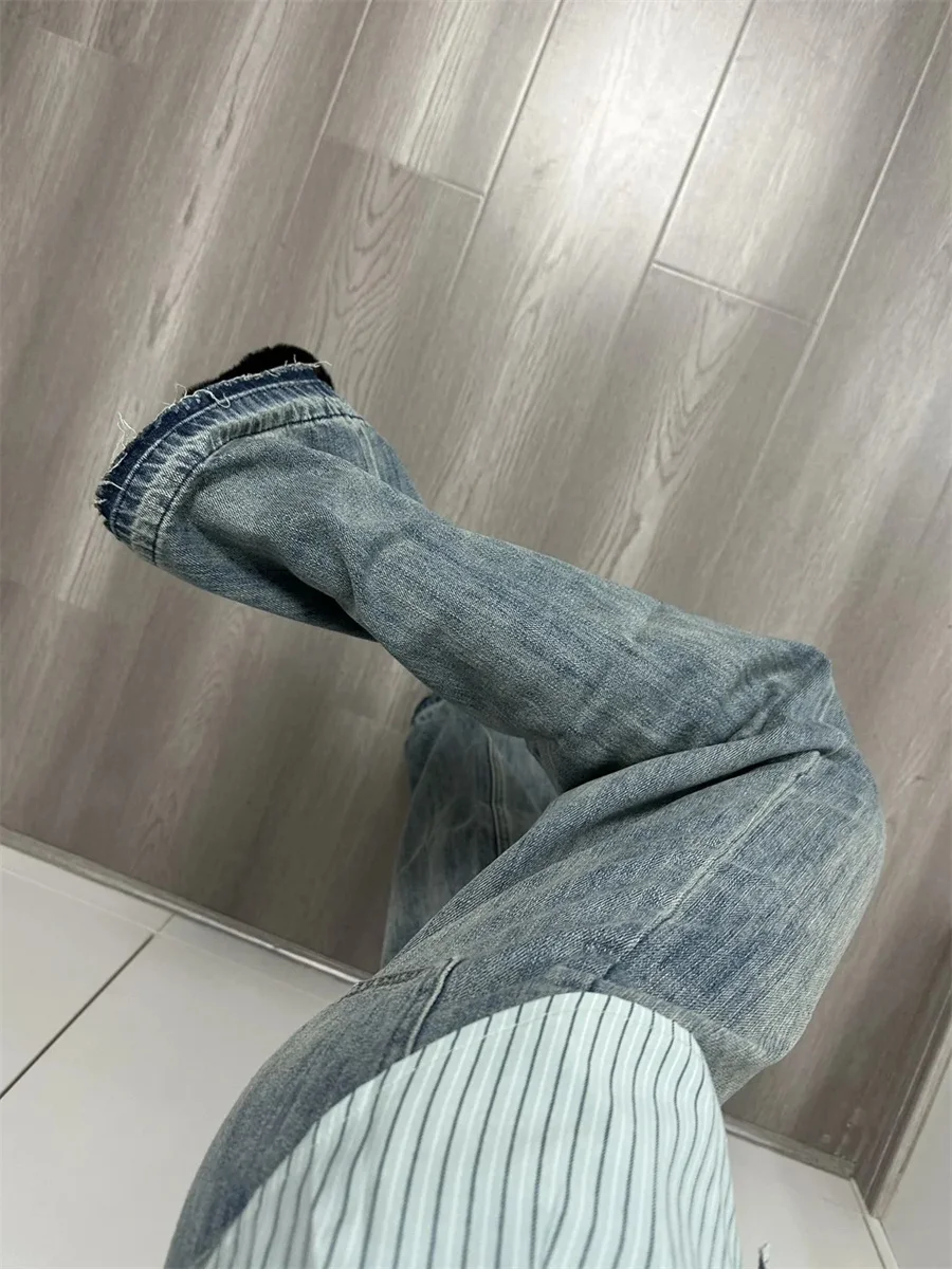 

Baggy Jeans For Woman High Waisted Cargo Pockets Multi Pocket Utility Workwear Military Camouflage Ladies Female Denim Trousers