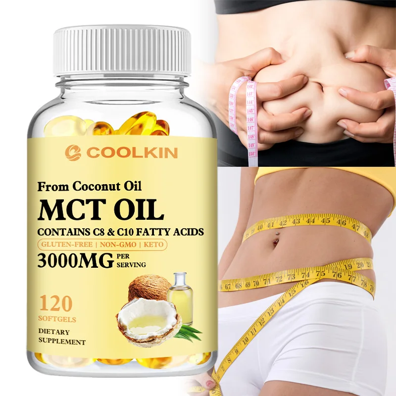 MCT Oil Capsules, Natural Clean Energy & Cognitive Focus Supplement, Clarity, Brain & Body, Gut Wellness Support, Non-GMO
