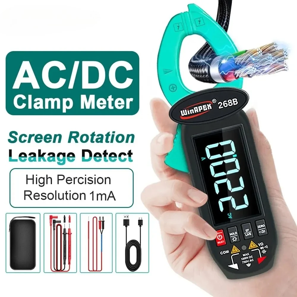

WINAPEX DC AC 0.1mA High Precision Clamp Meter True RMS Digital Multimeter with Current Leakage Detect Home Appliance Tools