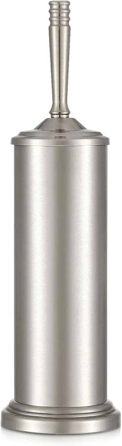

Stainless Steel Toilet Brush and Holder Set, Heavy Duty Silver Bathroom Cleaner for Deep Cleaning, Space Saving Modern Design