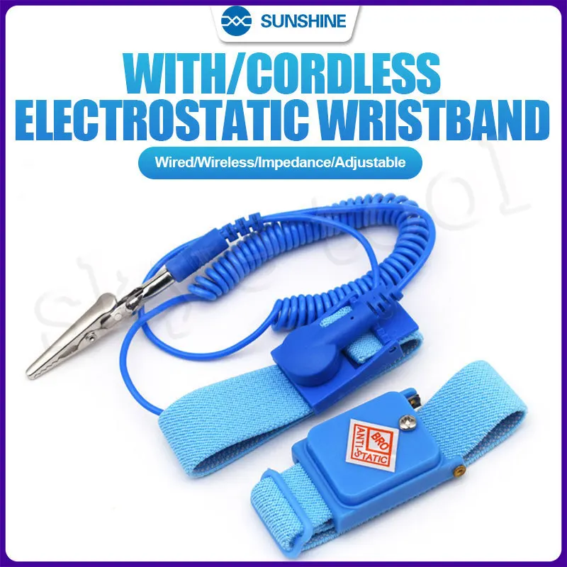 Antistatic Bracelet Electrostatic Wireless Adjustable ESD Discharge Cable Wrist Band Strap Hand With Spare Wristband