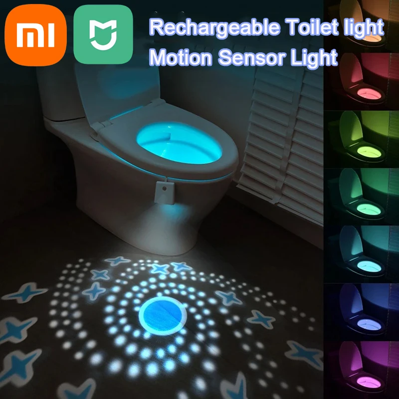 Xiaomi Mijia Toilet Night Light Motion Sensor Light Toilet LED Light 7Color Rechargeable  LED Night Lamp For Bathroom Decoration