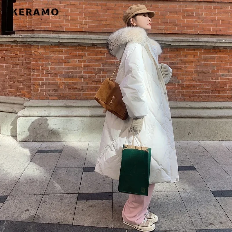 Women Casual Hooded Maxi X-Long Outerwear Parkas Solid Color Long Sleeve Jacket 2023 Winter Oversized Single Breasted Warm Coat