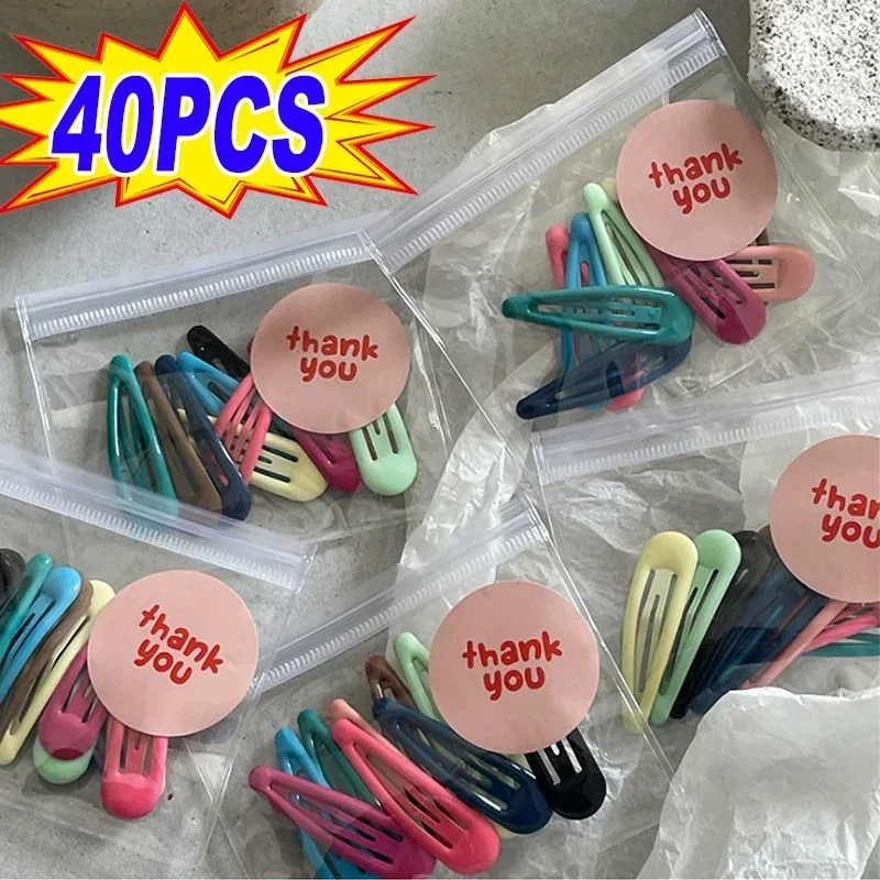 Clipes de cabelo cor sólida para mulheres e meninas, presilhas de metal Snap, grampos de cabelo Bobby Pin, acessórios de moda, 10-40pcs por pacote