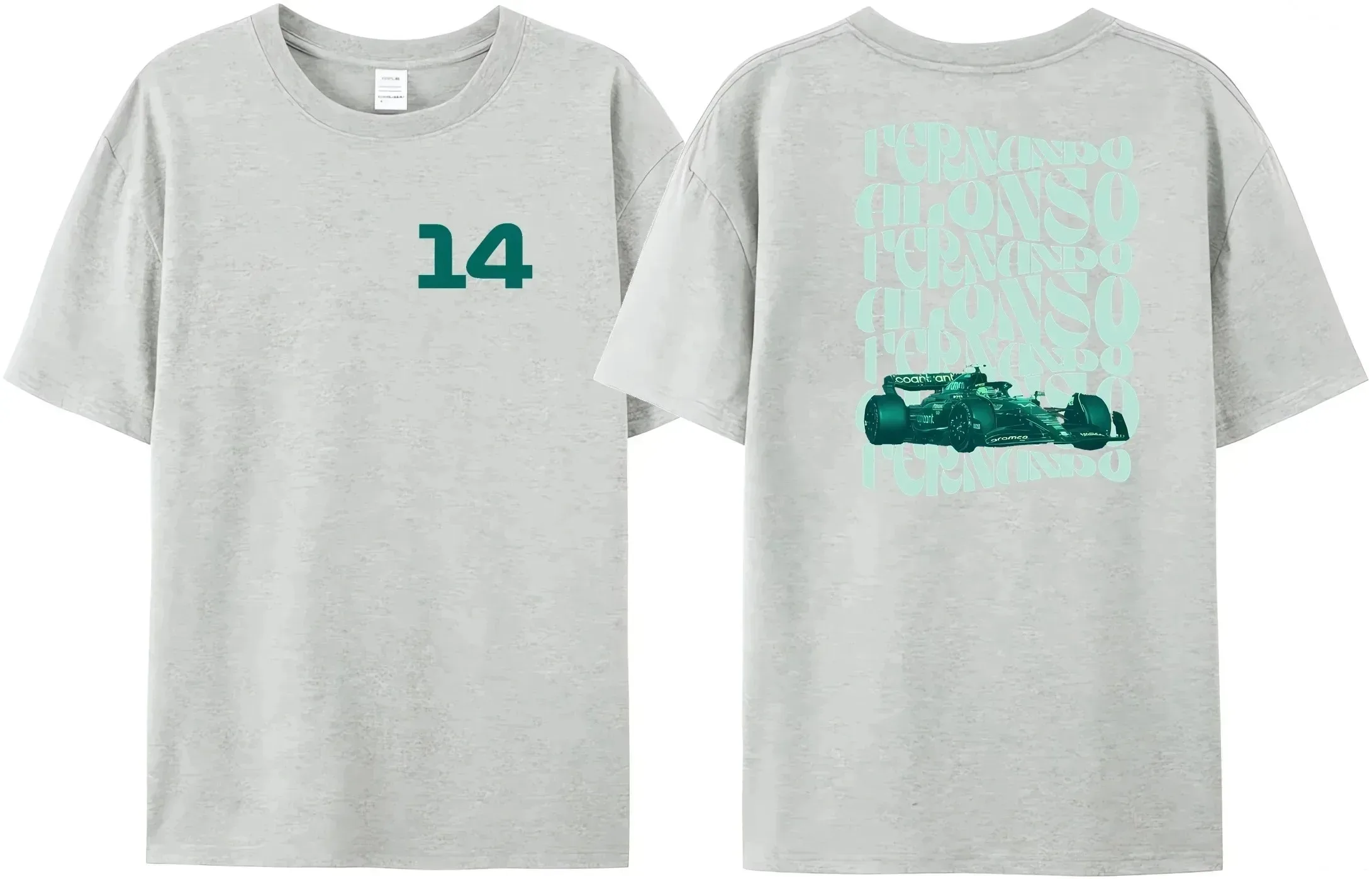 Summer 2024 14 Racing Men's Cotton T-Shirt F-1 Fernando Alonsos Letter 14 Printed F Racing 1 Fan Casual Women's Fitted Tee Tops