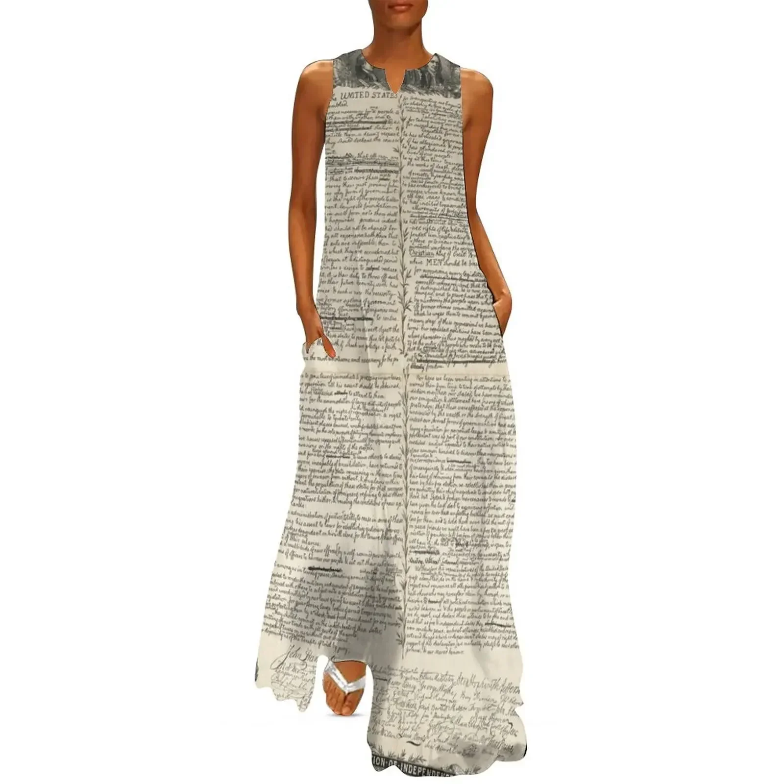 

First Draft of the Declaration of Independence by Kurz & Allison Long Dress summer dress daily sexy dress for women