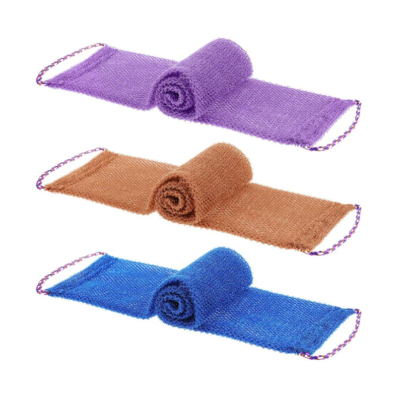 아프리카 그물 목욕 스폰지, 14x77cm 아프리카 그물 긴 목욕 그물 스폰지 엑스 폴리 에이 팅 샤워 바디 스크러버 백 스크러버 피부 매끄러운