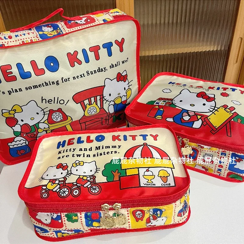 

Cute HelloKittys Cartoon Multifunctional Handheld Storage Bag Set Home Travel Portable Clothing Luggage Organizer Divider Bags
