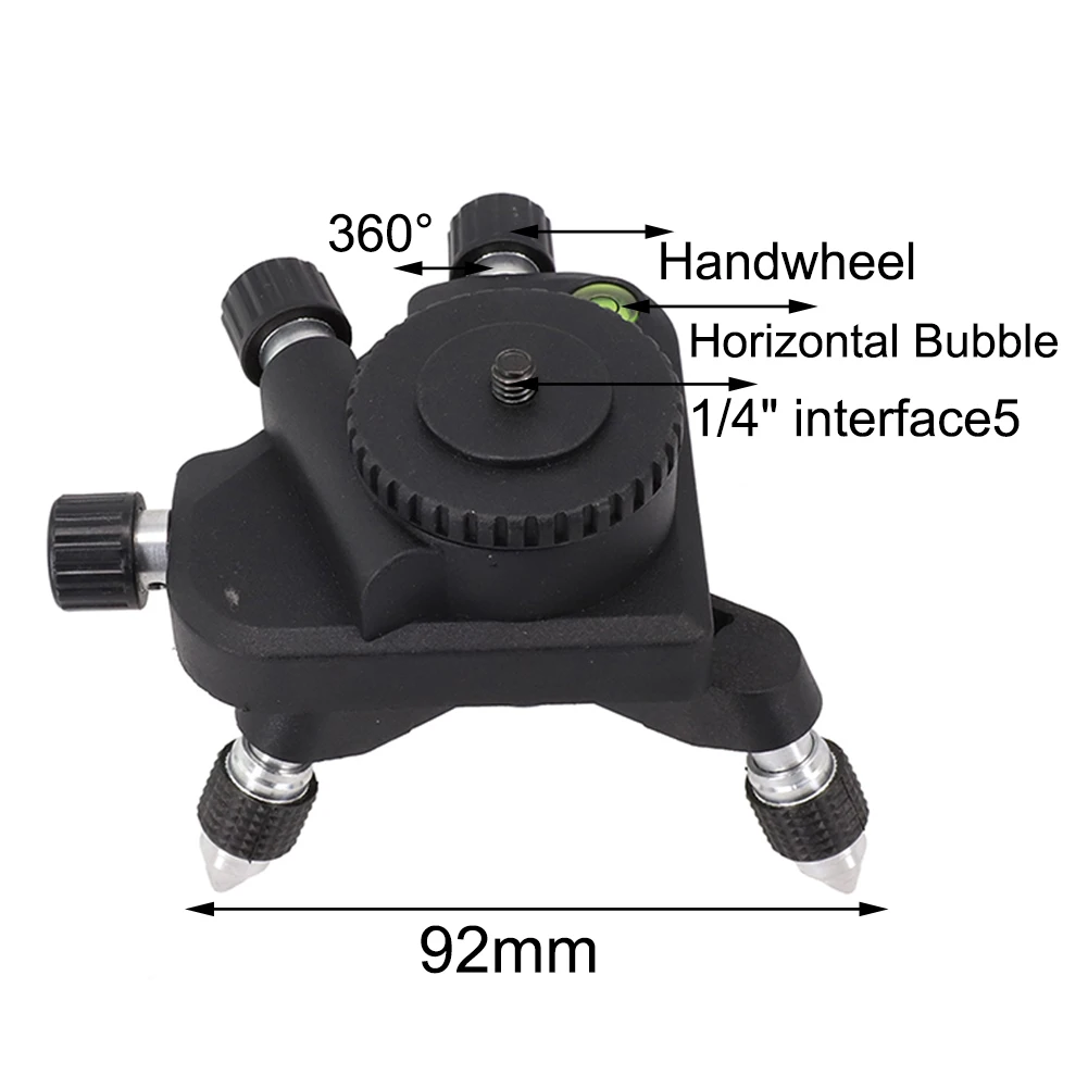 360 Degree Level Adapter Meter Bracket Laser Level Adjustable Rotatable Metal Tripod Bracket 12 Lines Self-Leveling Line Holder