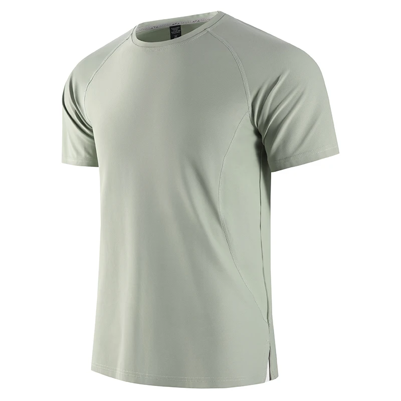 Men's Lightweight T-shirt with Ice Silk Finish Quick-Dry Short Sleeve T-shirt for Sports Half-Sleeve Sports  US/European size.