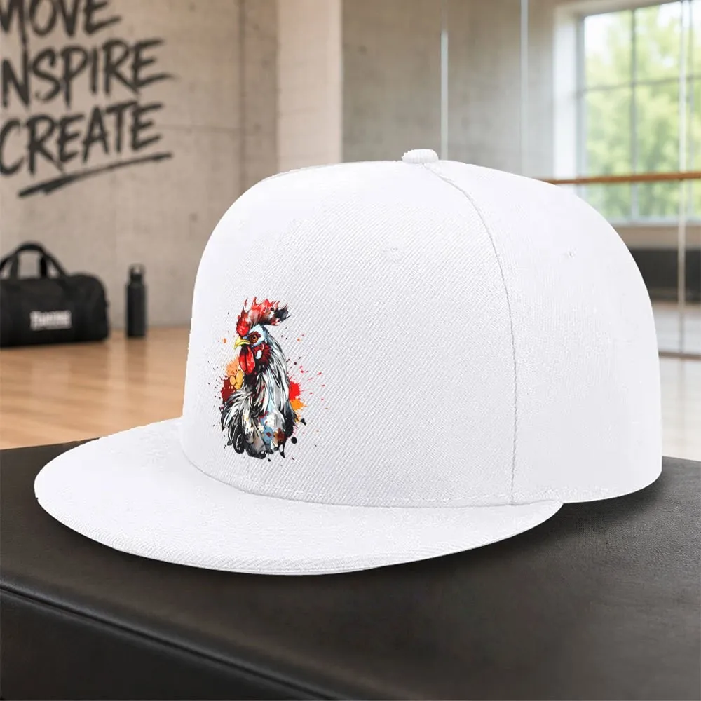 1pc Ink Wash Style Rooster Design Baseball Cap, Men's Snapback Hat, Lightweight Printed New Style Casual