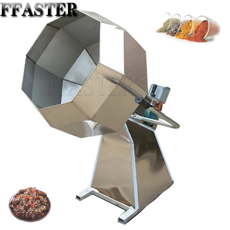 Potato Chips Seasoning Machine Coating Peanuts Spices Mixer Fried Food Flavoring Drum Seasoning Processing Machines