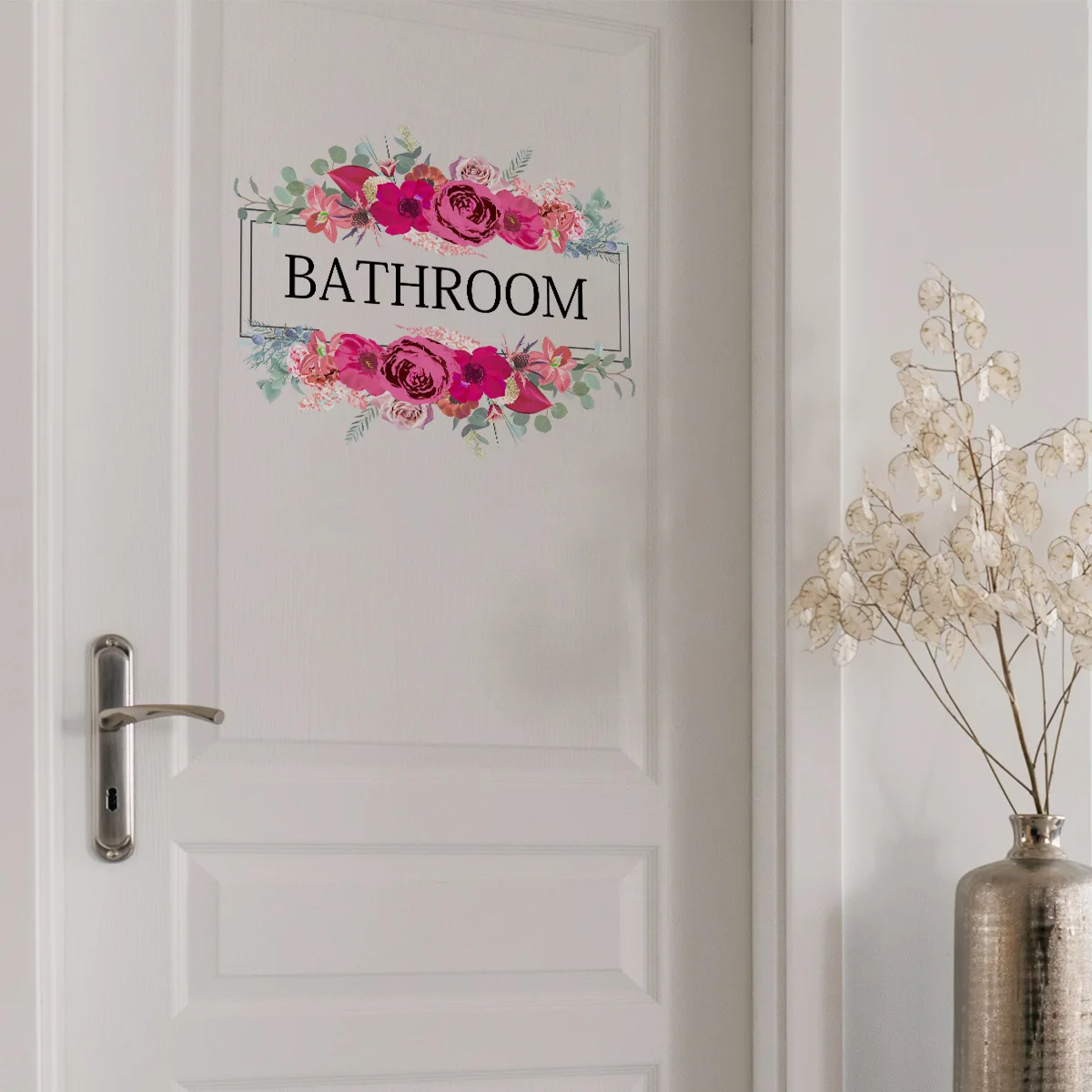 1 قطعة الحمامات الإبداعية ملصقات جدار الموضة الإنجليزية جدار الفن ملصق حائط من الفينيل تصميم المنزل ديكور الباب خلفية الجداريات ذاتية اللصق #3