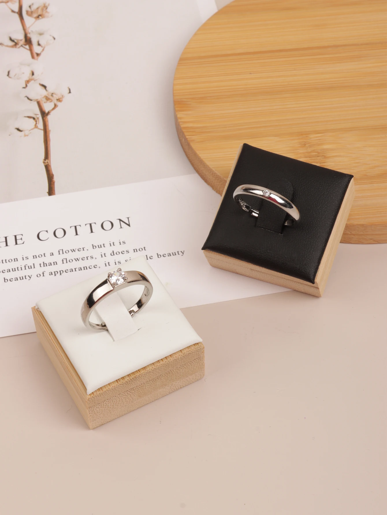 1pc Natural Bamboo and Wood Ring Holder, Jewelry Rack, Ring Display Stand