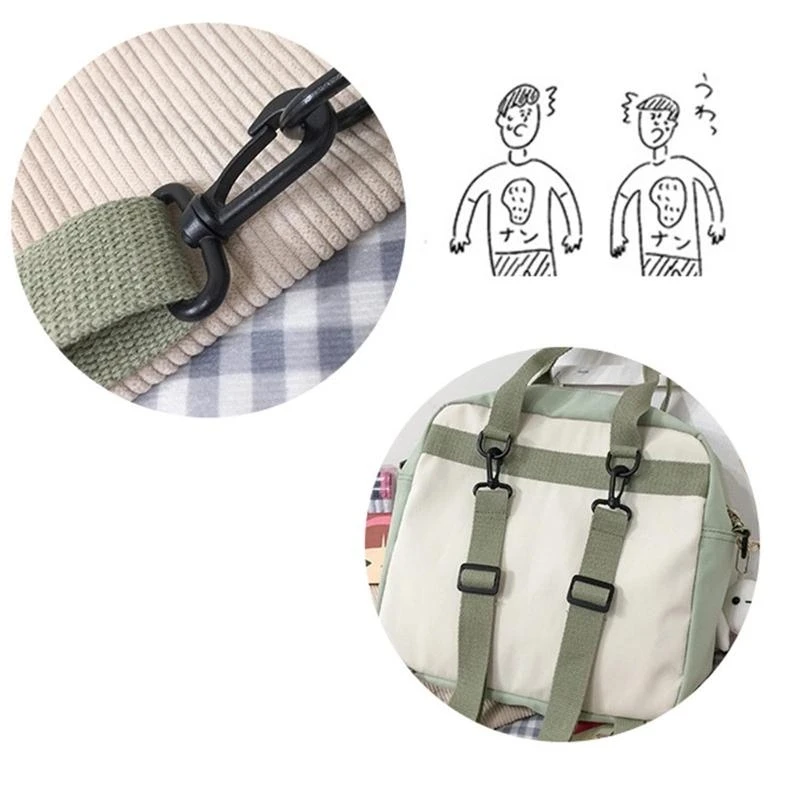 Backpack with Plush Pendant Girls Japanese Schoolbag Daypack for School JK Uniform Handbags Casual Rucksack