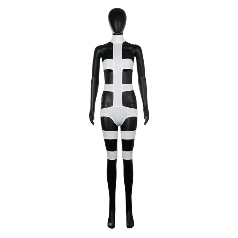 The Fifth Element Leeloo Cosplay Jumpsuits Sexy Ladies White Bodysuit Woman Strapless Lanyard Tights For Halloween Night Club