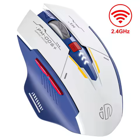 Mecha Edition 2.4G Wireless Mouse Silent Rechargeable Mouse Type-C LED Light Mouse For Computer PC Laptop Office Gaming