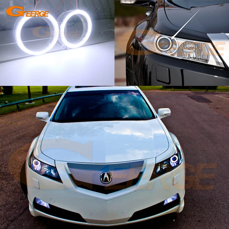 

For Acura TL 2009 2010 2011 2012 2013 2014 Day Light Ultra Bright COB Led Angel Eyes Kit Halo Rings