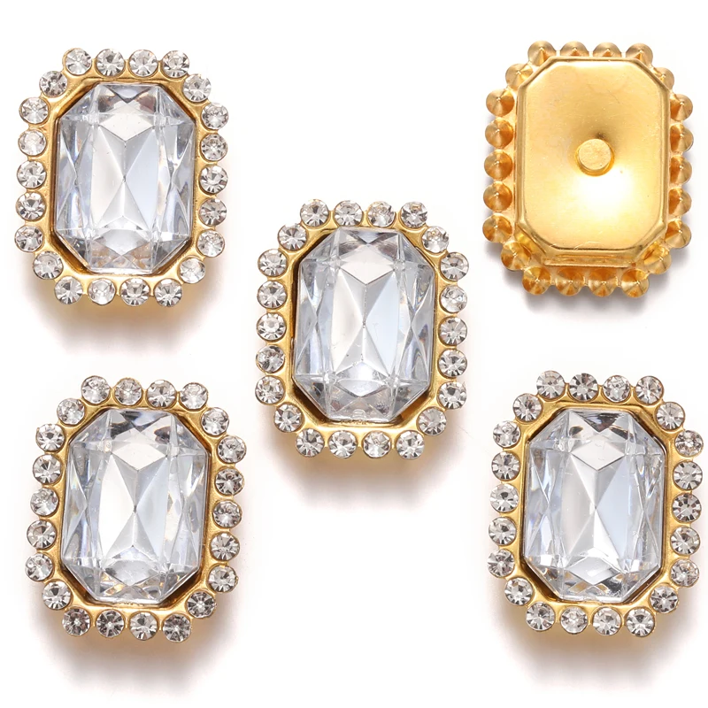 10pcs Multi-Color Resin Diamond Square Stud Earrings