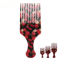 1 Piece Wide Teeth Brush Pick Comb Fork Hairbrush Insert Hair Pick Comb Plastic Gear Comb For Curly Afro Hair Styling Tools