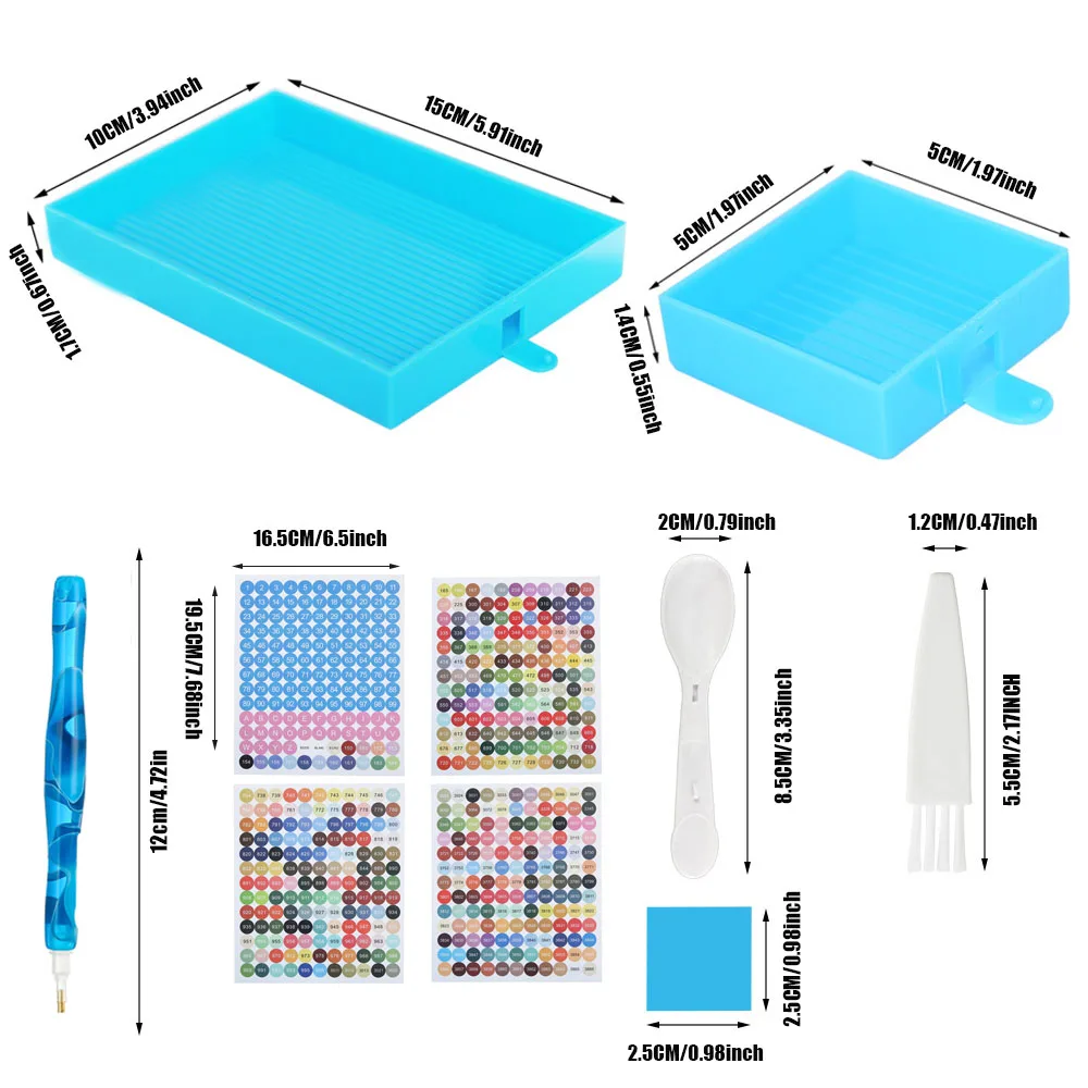 Almacenador de accesorios para pintura de diamantes, almacenamiento de taladro, bolígrafo de taladro, bandeja de diamantes Juego de Herramientas para bordado de diamantes, alfombrilla antideslizante