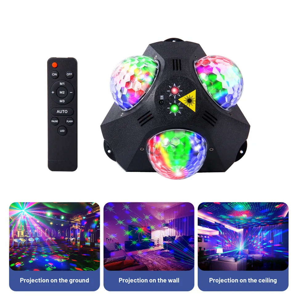 Party Light Disco Ball Light Laser Projector Light 5 in 1 DJ Stage Strobe Light Christmas Wedding Home Club Decoration